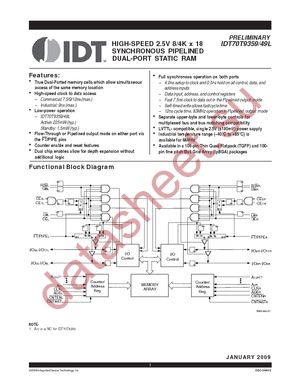 IDT70T9349L12BF datasheet  